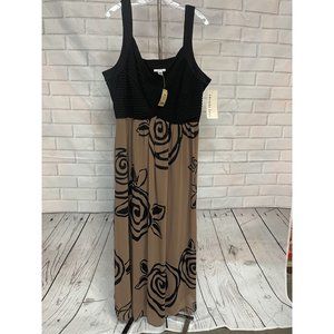 Amanda Lane Dress Plus Size 24W Black / Taupe NWT